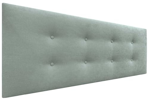 DHOME Testata in Similpelle o Tessuto AQUALINE Pro con 2 file di bottoni Testata imbottita Letto di lusso (Tessuto Verde Acqua, 160x50cm (Letti 150/160))