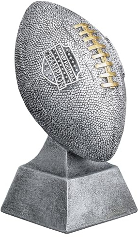 Decade Awards Fantasy Football Champion Trophy - 6 Inch Tall - FFL Winner Award, Silver - Engraved Plate on Request