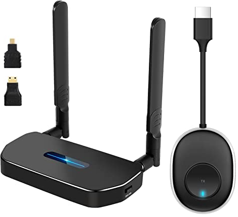 Wireless HDMI Transmitter and Receiver 4K, 5G HD HDMI Wireless Extender Receiver 164FT/50M, kabelloser HDMI-Sender unterstützt Audio-Video von MAC/Tablet/PC/Kamera/PS4/5 zu HDTV/Projektor/Monitor