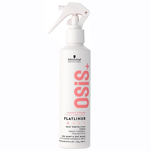 Schwarzkopf Professional OSiS Flatliner Spray Fixateur Protection Thermique Lisse Et Brillance Réduit Les Cassures Protège Contre L'Humidité Tenue Légère 200 ml