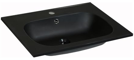 Vente-unique - Lavabo empotrado Okiwa - L 60cm x A 46cm x H 14.5cm - resina - negro
