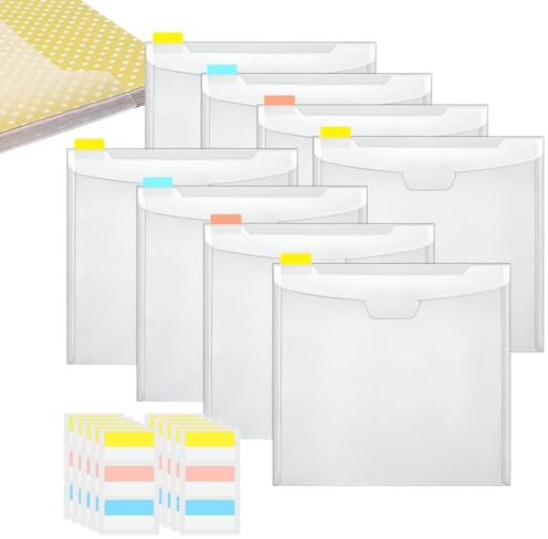 Scrapbook-Papier-Aufbewahrungs-Organizer, Scrapbook-Papier-Organizer - 12 x 12 durchsichtiger Aufbewahrungsorganisator aus Karton mit selbstklebenden Registerreitern,Aufbewahrungsorganisatoren