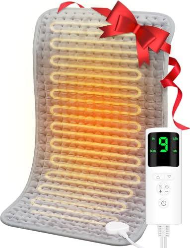 UOHHBOE Heizkissen 60 x 30 cm Wärmekissen PTC Schnellheizung 9 Temperaturstufen Abschaltautomatik Überhitzungsschutz Maschinenwaschbar Heizdecke mit Geeignet für Nacken, Schultern, Oberschenkel