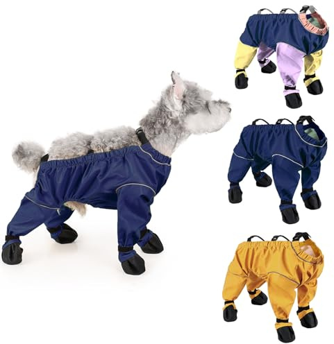 BT Bear Zapatos para perro, impermeables, antisuciedad, antideslizantes, de cuatro patas, con tirantes, protector reflectante para patas de mascotas, para perros pequeños, perros medianos, botines de