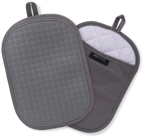 2PCS Silicone Pot Holders, Oven Mitts Heat Resistant Hot Pads with Pockets