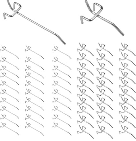 WPPQWP 60 Stück Lochwand Haken, lochwand zubehör für Werkzeughalter Wand, Werkstatt, Garage, Regal