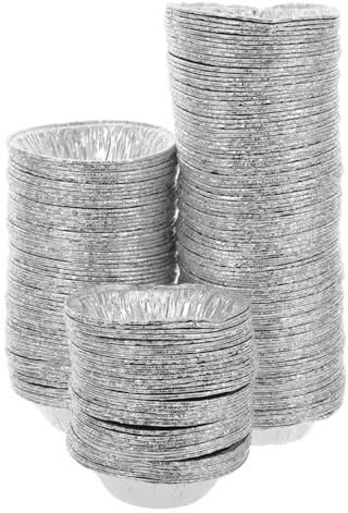KOCKSHION 200st Engångs Aluminiumformar För Bakning Äggtarts Tarteformar Tårtformar Och Pajformar För Hemma Och Festbruk