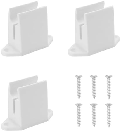 perfk 3X Staffa da Parete con manovella e Viti per Asta da 0,51 per Finestra a persiana, Distanza tra i Fori di 44 mm, Accessori Leggeri, ferramenta