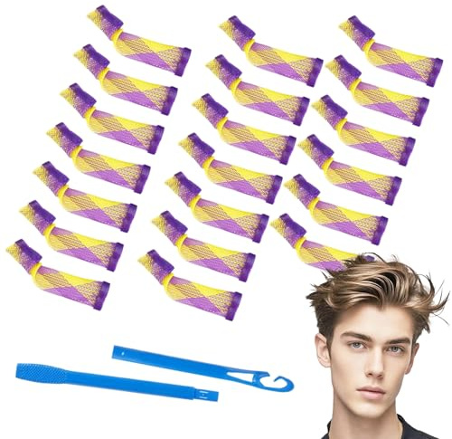 Rulos para el pelo, sin rizador de pelo, ondulación permanente para mujeres y hombres, estilo de salón de belleza, hogar, viajes, vida cotidiana, peinado nocturno