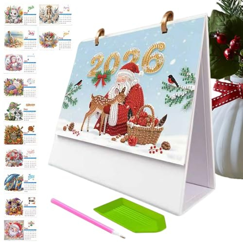 Yumneo Gem Art Calendar Kits 2026,Gem Art 2026 Planner - Home Decor for School Vacation Dormitory Birthday Offices Classroom Holiday Apartment