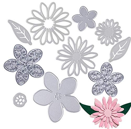 Plantilla de troquelado de flores, juego de troqueles de metal con diseño de flores, plantillas de corte de plata, plantillas de troquelado para manualidades, álbum de recortes, álbum de recortes