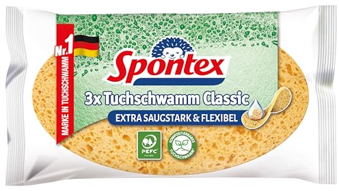 Spontex esponja paño 19111017. Súper esponjas de tela altamente absorbentes para gran variedad de aplicaciones, 3 piezas