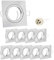 10x linovum® Einbaustrahler Set eckig Edelstahl Optik gebürstet eckig starr inkl. GU10 Fassung für LED oder Halogen
