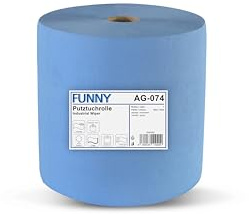 Funny AG-074 Rotoli di Carta per Pulizia, 3 Veli, 1000 Fogli, Blu, Diametro 36 cm, 1 Pezzo