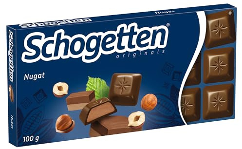 Schogetten Nugat 100g Schokoladentafel, praktisch einzeln portioniert. Ein Genuss. Stück für Stück.