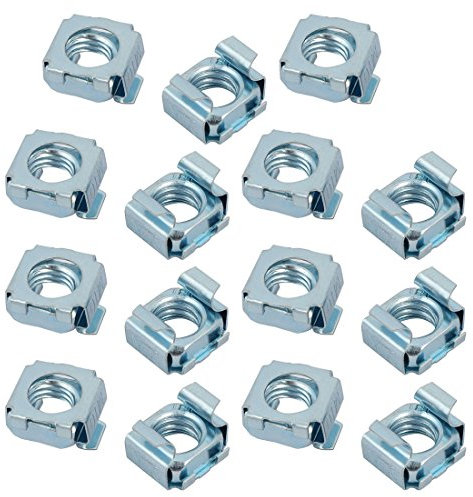 sourcingmap 15pcs Écrou cage M10 65Mn en acier zingué pour armoire d'étagère de serveur