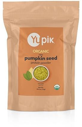 Yupik Organic Raw Pumpkin Seed Protein Powder, 65% Protein, 2.2 lb (35.2 oz), USDA Certified, Non-GMO, Vegan, Gluten-Free, Kosher, High in Iron & Fiber, Superfood for Shakes & Baking
