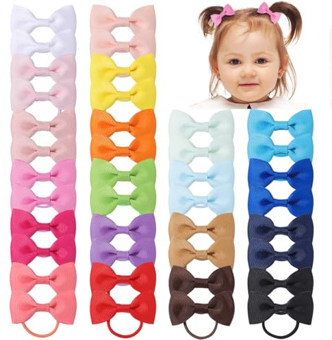 40pcs Neonate Fiocchi Cravatte per Capelli Fascia Elastica Supporto Coda di Cavallo Elastico Corde Accessori per Bambini Piccoli Bambine