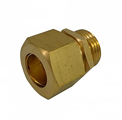 Raccord droit mâle laiton - bicone - pour tube cuivre - Filetage: 15x21 - Ø tube: 18