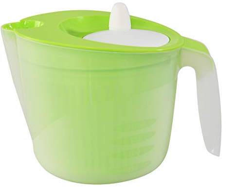 Home-X Salad Spinner with Pouring Spout – Lettuce Spinner and Vegetable Washer with Removable Strainer Basket – BPA-Free Salad Strainer for Drying Fresh Greens, Spinach, and Veggies