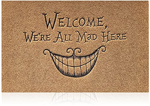 AOAOPQ Zerbino divertente con smiley, per porta d'ingresso e esterni, con retro in gomma antiscivolo, resistente, per interni, marrone, facile da pulire