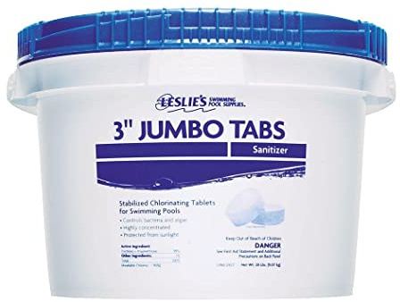 Leslie's 3 Inch Stabilized Chlorine Tablets for Sanitizing Swimming Pools - Individually Wrapped, Slow Dissolving - 90% Available Chlorine - 99% Tri-Chlor - 20 Pounds