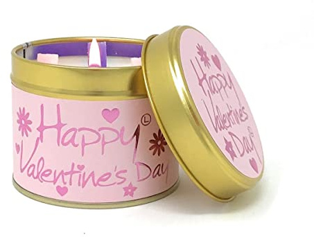 Lily Flame Candle in a Tin - Happy Valentine's Day