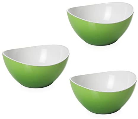 Omada Design 3 Ciotole Piccole in Plastica Bicolore 30 cl, Infrangibili, Impilabili, Lavabili in Lavastoviglie, Made in Italy, Linea Trendy