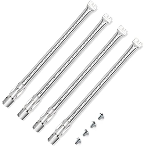 QuliMetal 19,5 tums grillbrännare för Weber Genesis 300, Genesis E330 E320 E310 S310 S320 S330 gasgrill med främre kontrollvred, 304 rostfritt stål 62752 brännare ersätter Genesis e330 brännarrör,