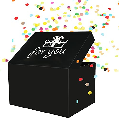 OFFCUP Caja de Regalo Sorpresa, Surprise Box Gift Box Creativo DIY Hecho, Caja de ExplosióN Emergente, Adecuado para Cumpleaños, Día de San Valentín, Navidad, Acción de Gracias-Negro B (for you)