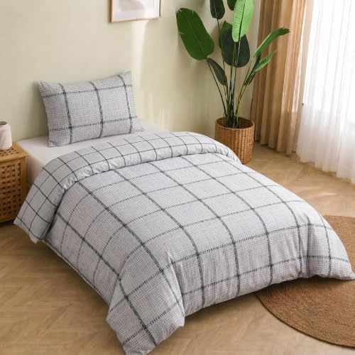 Pamposh Single Duvet Cover Set Premium Brushed Microfibre Soft Bedding Set | Hypoallergenic, Reversible, Zipper Closure, High Quality Fabric, Single (135 × 200 cm), OEKO-TEX Certified, Machine Washable