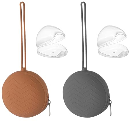 4 Stück Schnullerbox, 2 Silikon Schnuller Box 2 Transparent Plastik Schnuller Aufbewahrungsbox, Portable Dustproof Schnullerbox für Unterwegs, Baby Schnullertasche für Wickeltaschen Kinderwagen