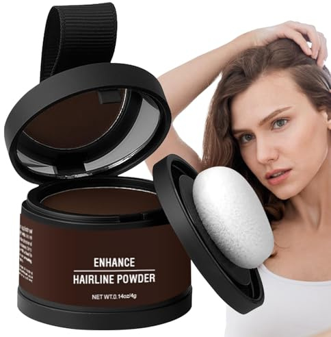 Hairline Root Touch-up Powder - Up Hair Color for Gray with Applicator (Dark Brown)
