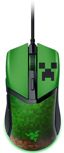 Razer Cobra Minecraft Edition - Ratón de Juego Ligero con Cable - Sensor 8500 dpi (58g, Interruptores ópticos de ratón 3th Gen, Iluminación Chroma con Resplandor Degradado, Speedflex) Minecraft