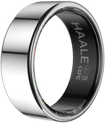 Smart Ring Fitnesstracker Rostfritt Stål För Män Och Kvinnor | Bluetooth 5.0 till Android och iOS; IP68 vattentät; övervakar sömn, stress, cykel; gratis HAALE-app ingår