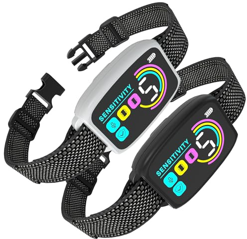 Meloive Collar Antiladridos para Perro,2 Piezas,Collar Vibración Recargable