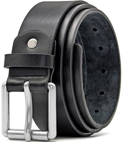 Ossi Herren 38mm Schlau Lässig Jeans Schwarzer Gürtel - 5XL