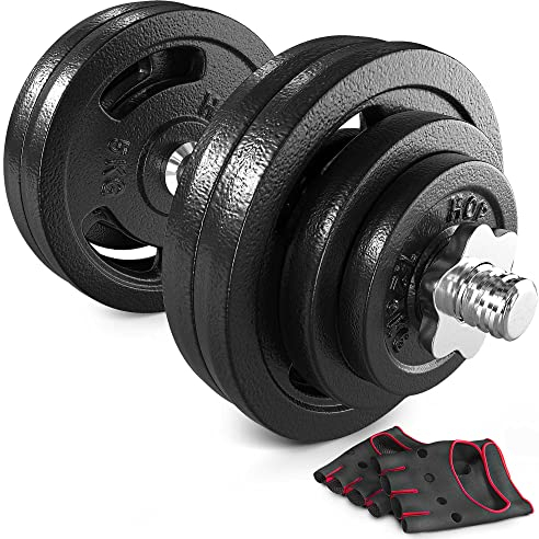 Hop-Sport Guss Kurzhanteln Hantel Set Hanteln 10kg 15kg 20kg 30kg 40kg 60 kg Gewichte (1 x 30 kg)