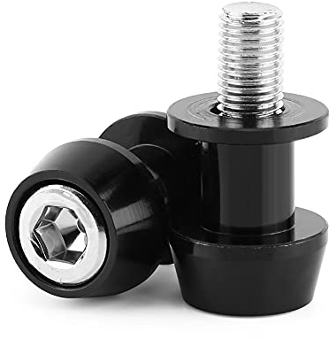 Motorcycle Paddock Stand Bobbins 10mm, Motorbike m10 Aluminium Alloy Swing Arm Spool Sliders Stand Swingarm Bobbins (10mm black)