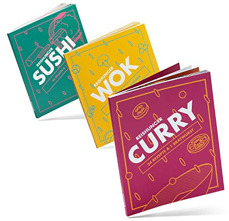 REISHUNGER Kochbuch Set - Curry, Sushi & Wok Kochbuch