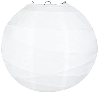 Encham Lampenschirm Gerippter Papierlaterne runde Lampion 30 cm 12 Deko für Party Garten Hochzeit Geburtstage Dekoration