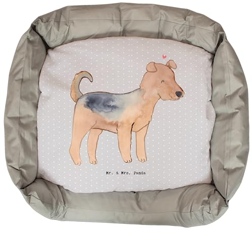 Mr. & Mrs. Panda Hundebett Airedale Terrier Lebensretter - Geschenk, Hundekörbchen, Hund, Hundedecke, Liegeplatz, Hundekissen