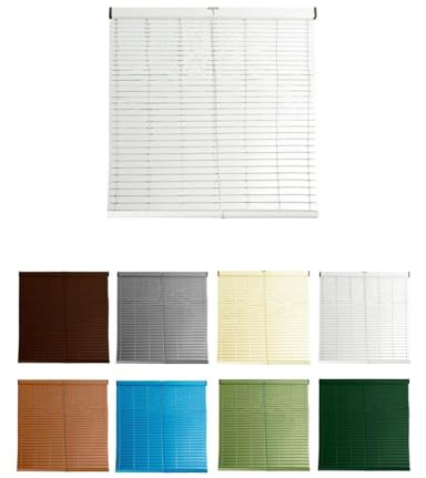 JARDIN202 - Persiana de PVC Alicantina con Polea Metálica | Persiana Enrollable | Estor Enrollable para Ventanas, Puertas, Salón y Cocina | 95 x 100 cm (Blanco)