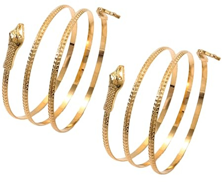 XNHIU 2 pezzi Halloween Snake Bracciale Swirl Spirale Superiore Braccio Polsini - Regolabile Punk Snake Braccialetti per le Donne
