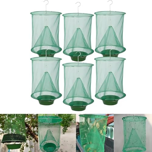 6 pezzi Fly Trap Net, trappole per mosche, zanzare, rete sospesa, pieghevole, riutilizzabile, per esterni, ranch, cavallo, parchi da giardino, trappola per mosche per esterni