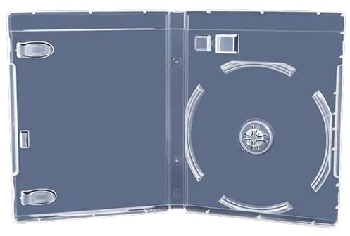 RIVER Premium Clear USB & DVD Case 14 mm – Transparent DVD-Style Media Holder for USB Stick and DVD Disc, Protective Storage, Slim Media Case for Office, Home & Promotional Use (100)