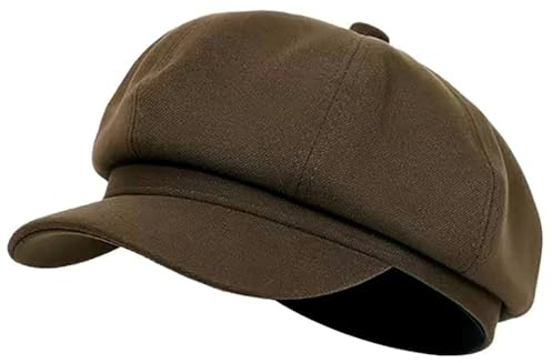 Heyjoin Women's French Octagonal Beret Newsboy Cap Outdoor Painter Hats (Khaki)