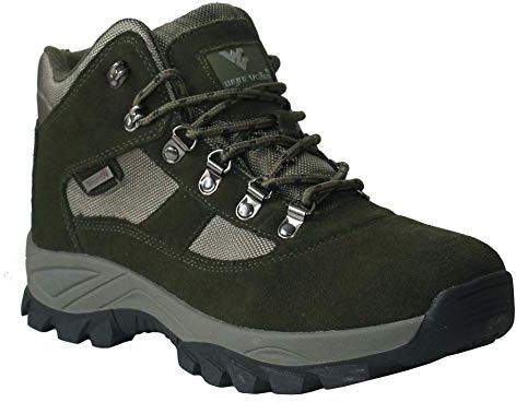 Wyre Valley Mens Gents Waterproof Genuine Leather Breathable Lace Up Memory Foam Hiking Outdoor Trekking Boots UK Sizes 7-12 (Khaki Suede, Numeric_10)