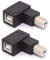 Tomost USB B 2.0 Adapter, USB 2.0 Typ-B Druckeradapter, 90 Grad abgewinkelter USB 2.0 Typ-B Stecker auf Buchse Druckeradapter für Drucker, Scanner, Faxgerät, Mobile Festplatte (Links 2 Stück)