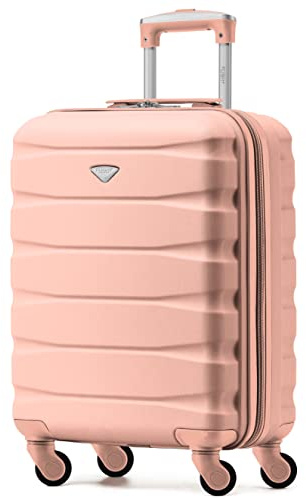 Flight Knight 55x40x20 Ryanair Priority Cabin Suitcase, Also for EasyJet, Jet2, Lightweight,ABS Hard Shell, Durable 4-Wheel Cabin Case, Carry-On Size 10kg Hand Luggage, Travel Bag- 55 x 40 x 20